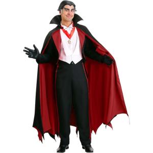 Adult Grandpa Munster Costume | The Munsters Count Sam Dracula Vampire Outfit, Complete Costume with Wig & Eyebrows