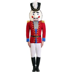 Nutcracker Costume for Adults, Christmas Toy Soldier Outfit with Headpiece