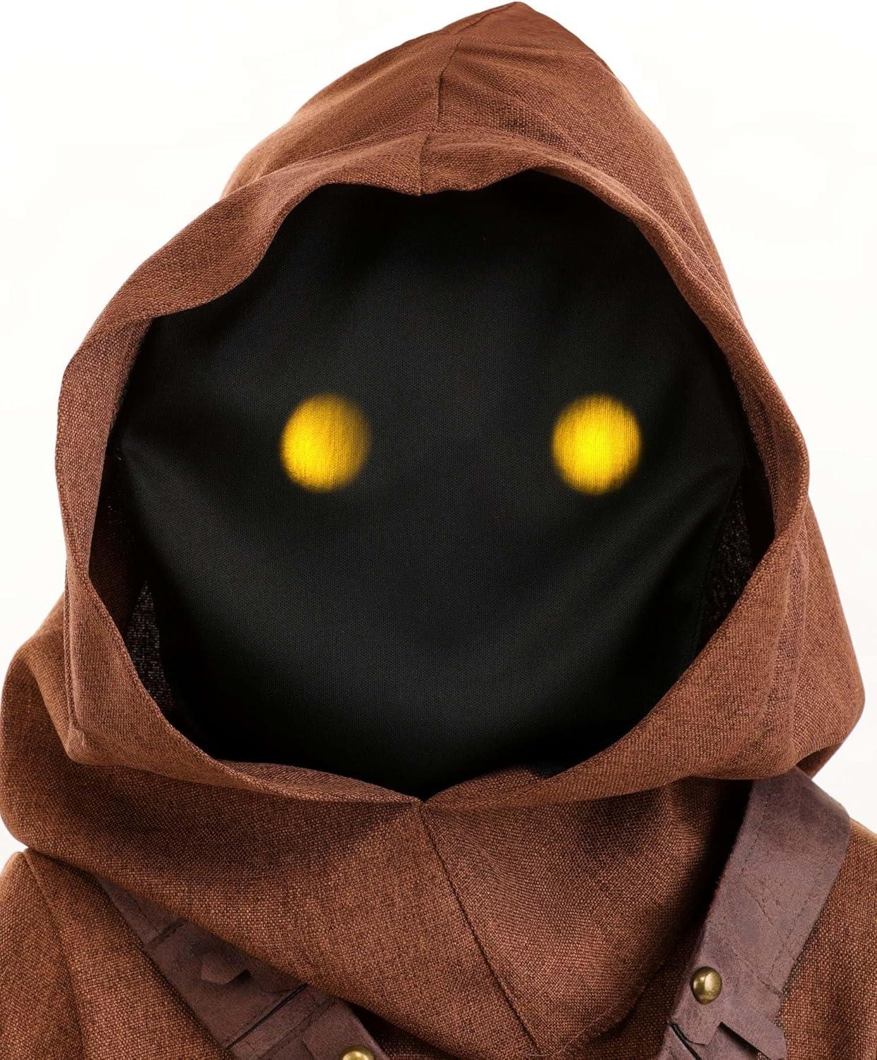 image:imageDeluxe Star Wars Jawa Costume for Kids Includes Tunic Hood Belts Gloves amp Light Up Eye Glasses for Halloween Cosplay