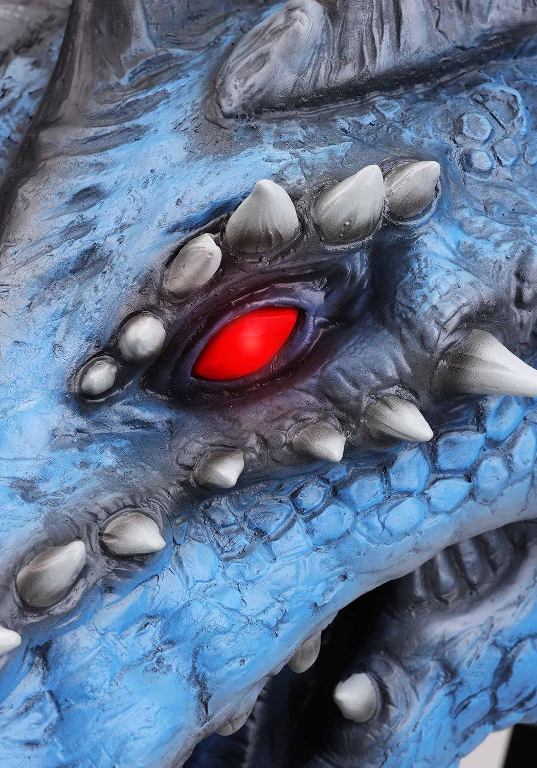 image:imageFun Costumes Blue Dragons Head Actormatronic Interactive Halloween Animatronic Decoration with LightUp Eyes Roaring Sound amp Fog Effect