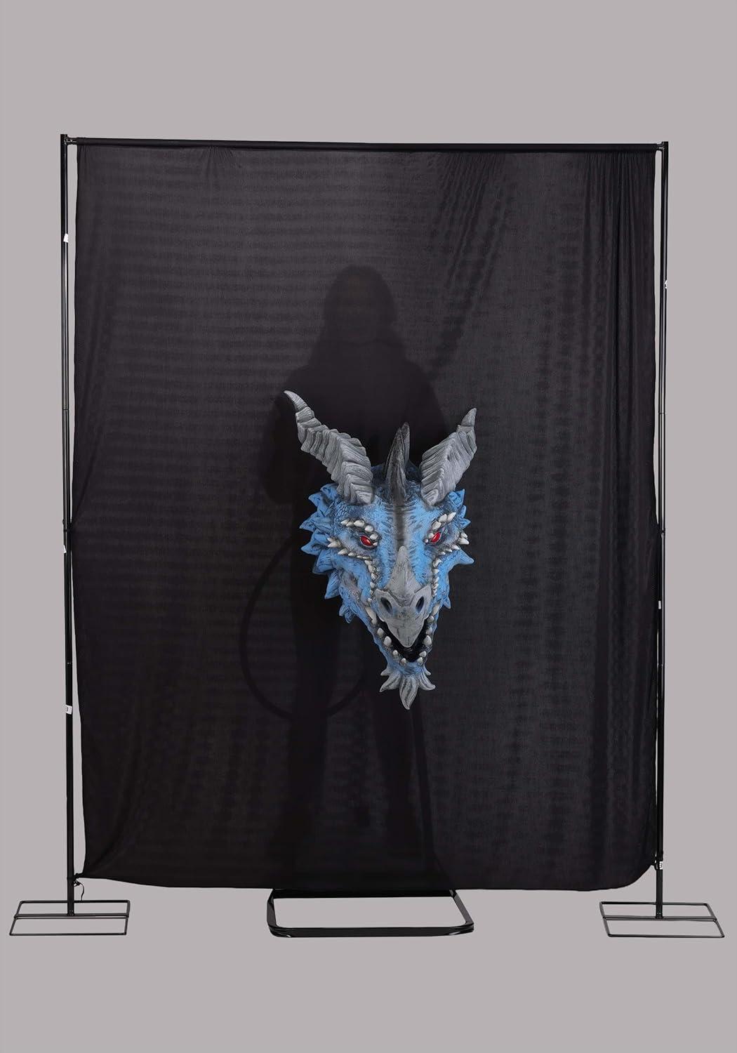 image:imageFun Costumes Blue Dragons Head Actormatronic Interactive Halloween Animatronic Decoration with LightUp Eyes Roaring Sound amp Fog Effect