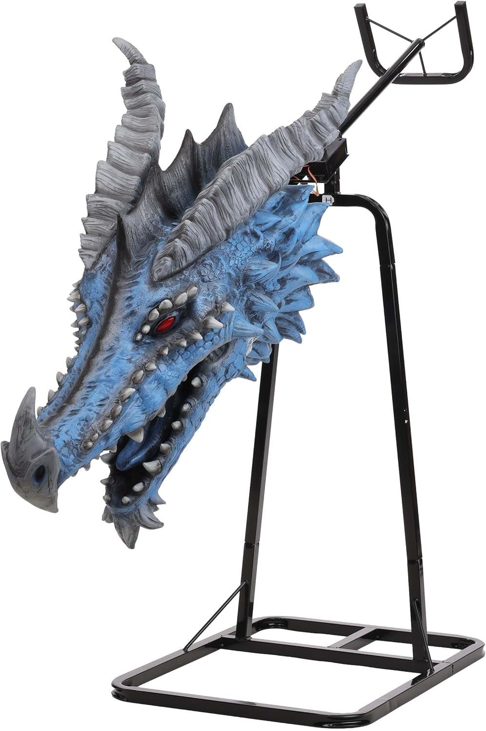 image:imageFun Costumes Blue Dragons Head Actormatronic Interactive Halloween Animatronic Decoration with LightUp Eyes Roaring Sound amp Fog Effect