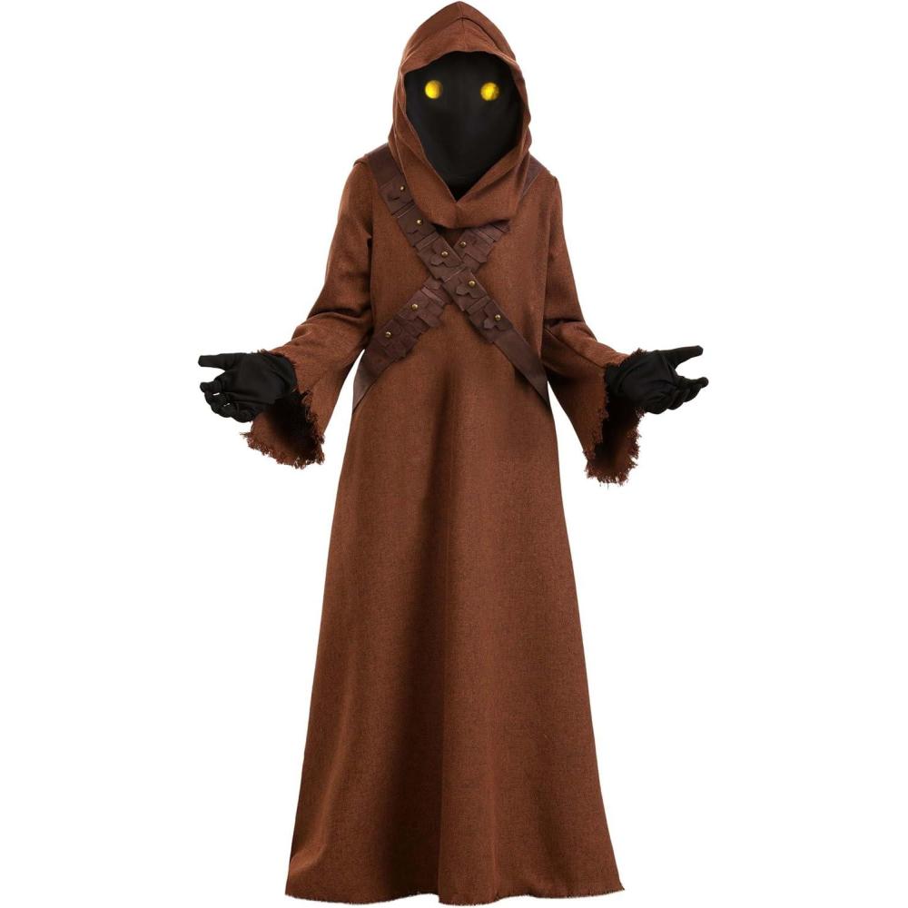 image:imageDeluxe Star Wars Jawa Costume for Kids Includes Tunic Hood Belts Gloves amp Light Up Eye Glasses for Halloween Cosplay