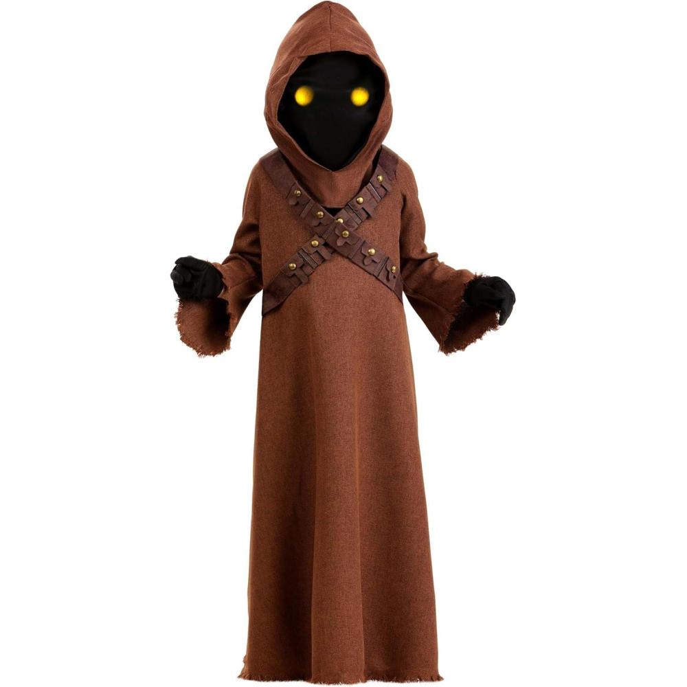 image:imageDeluxe Star Wars Jawa Costume for Toddlers Includes Tunic Hood Belts Gloves amp Light Up Eye Glasses for Halloween Cosplay