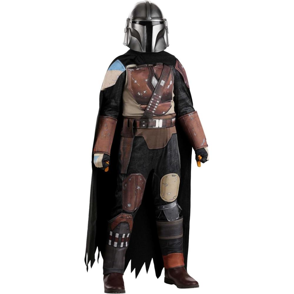 image:imageDeluxe Star Wars The Mandalorian Din Djarin Kids Costume  Cape Half Helmet Gloves amp Armor Design  Officially Licensed