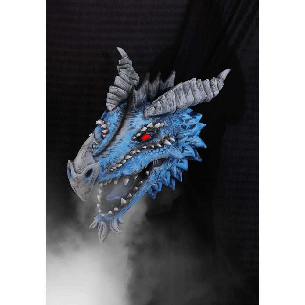 image:imageFun Costumes Blue Dragons Head Actormatronic  Interactive Halloween Animatronic Decoration with LightUp Eyes Roaring Sound amp Fog Effect