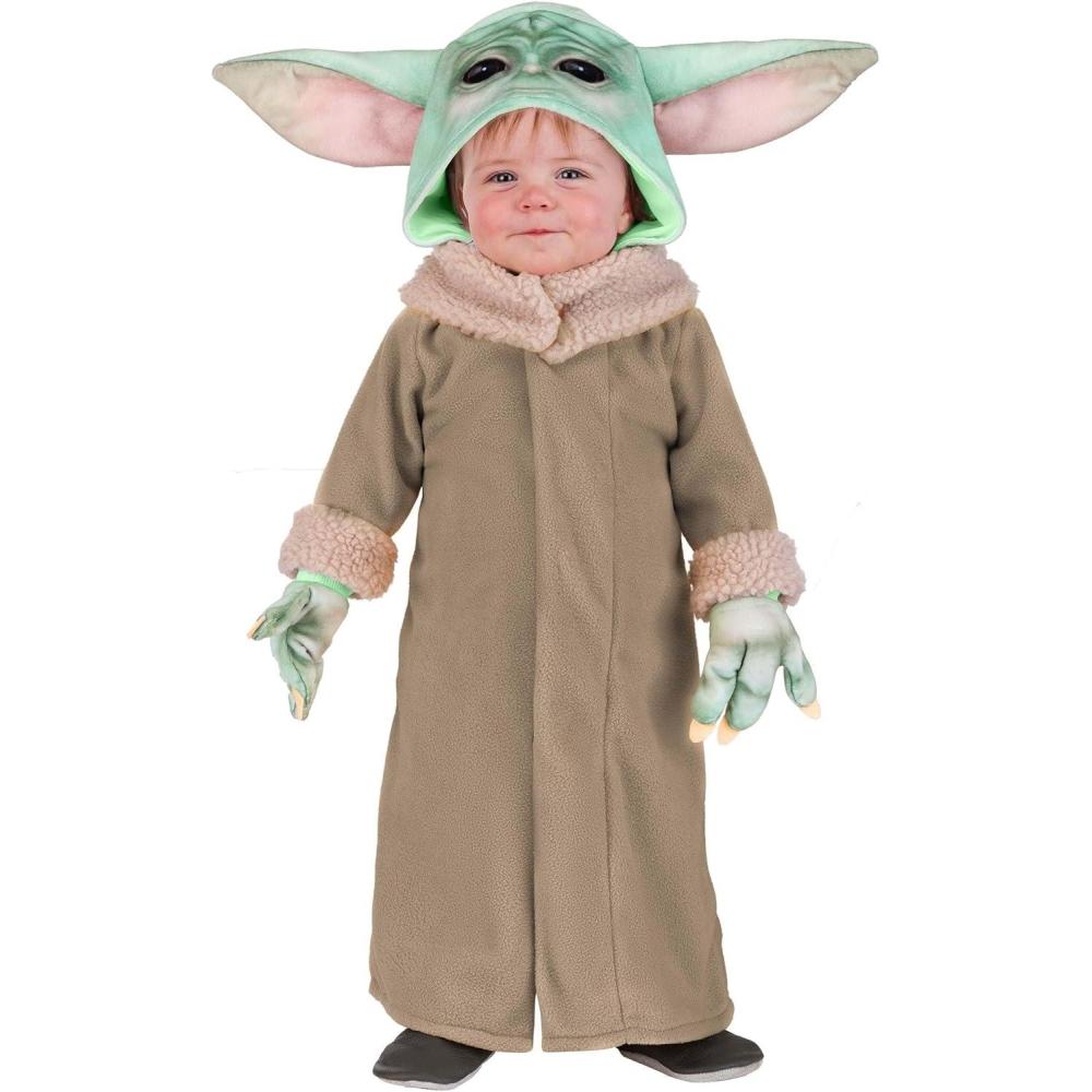 image:imageInfant Grogu Costume Baby Yoda Star Wars Outfit with Fleece Tunic and Plush Hood Perfect for Halloween Party