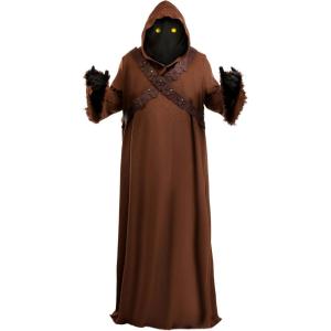 Deluxe Plus Size Star Wars Jawa Costume for Adults – Includes Tunic, Hood, Belts, Gloves & Light Up Eye Glasses