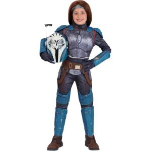 Girl’s Star Wars Mandalorian Bo-Katan Costume for Kids with Half Mask & Accessories – Officially Licensed