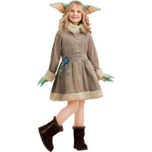 Kids Star Wars Grogu Costume Dress with Headband and Frog Accessory | Perfect Green Sidekick for Halloween Cosplay