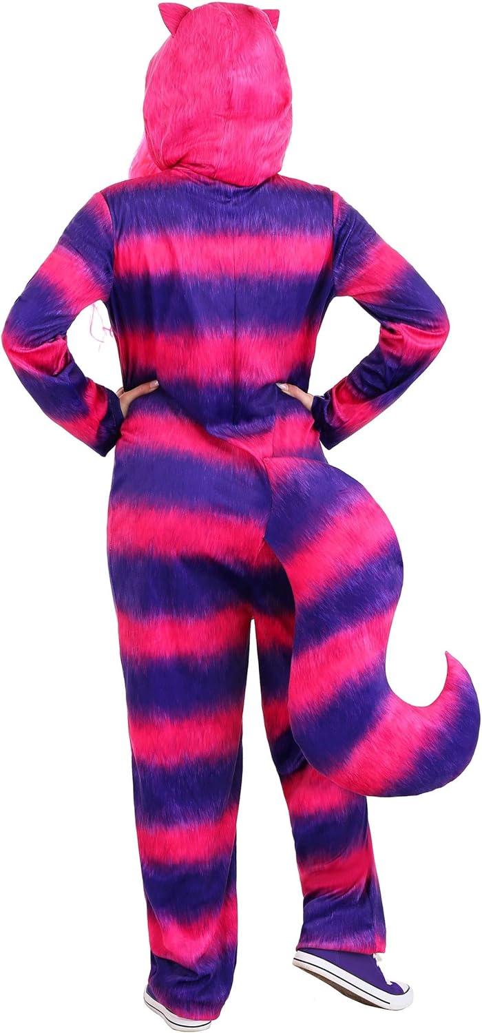 image:imageAdult Cheshire Cat Onepiece Womens Mysterious Grinning Cat Halloween Costume Purple and Pink Animal Bodysuit