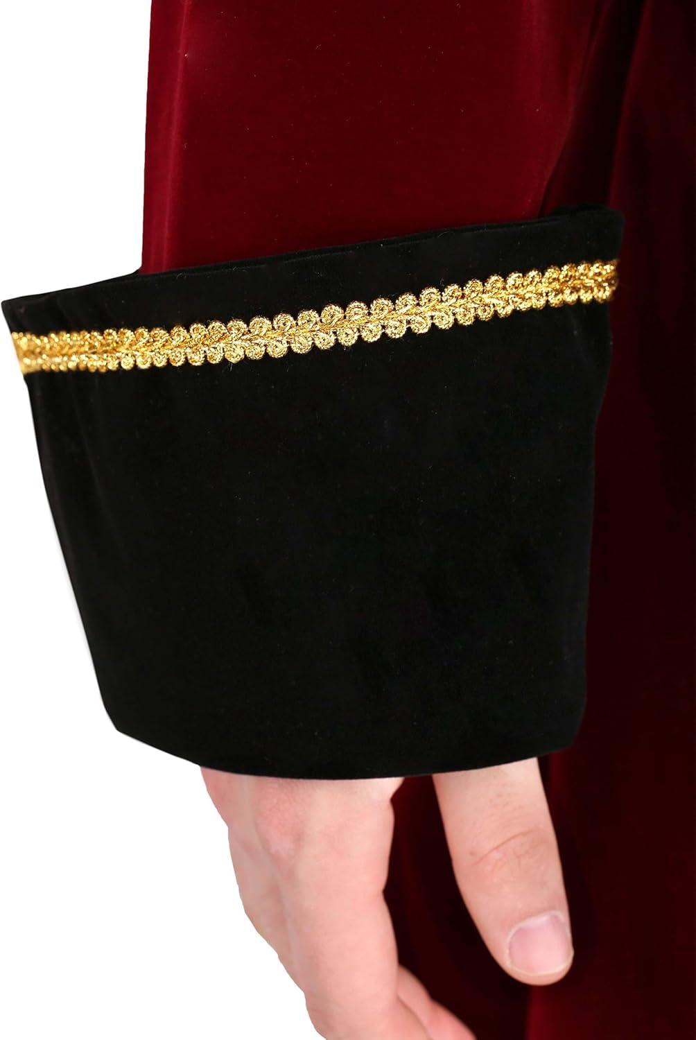 image:imageAdult Deluxe Captain Hook Costume Mens Maroon Fancy Pirate Neverland Halloween Outfit