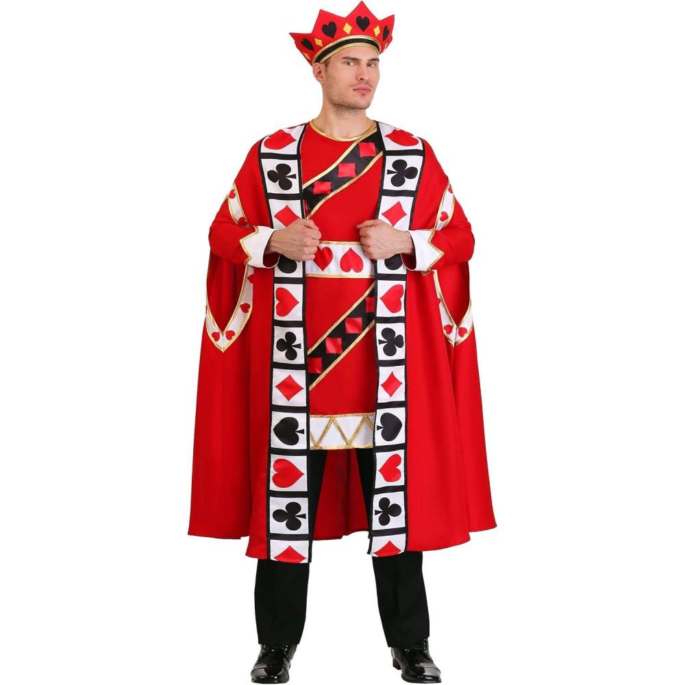 image:imageAdult King of Hearts Costume with Tunic Robe amp Foam Crown Trimmed with Gold Piping