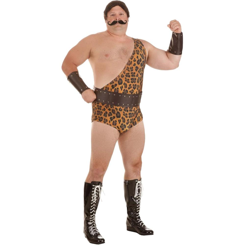 image:imagePlus Size Dark Strongman Costume for Men  Singlet Belt and Wrist Cuffs