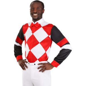 Adult Horse Jockey Shirt | Horse Rider Derby Uniform for Men & Women | Horse Racer Jockey Long Sleeved Costume Shirt