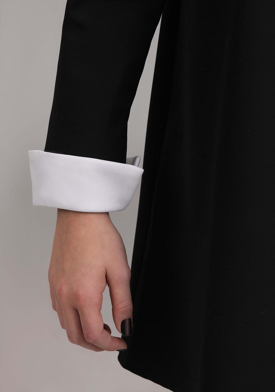 image:image1960s Wednesday Addams Halloween Costume for Girls with Classic Black Dress amp White Collar Officially Licensed
