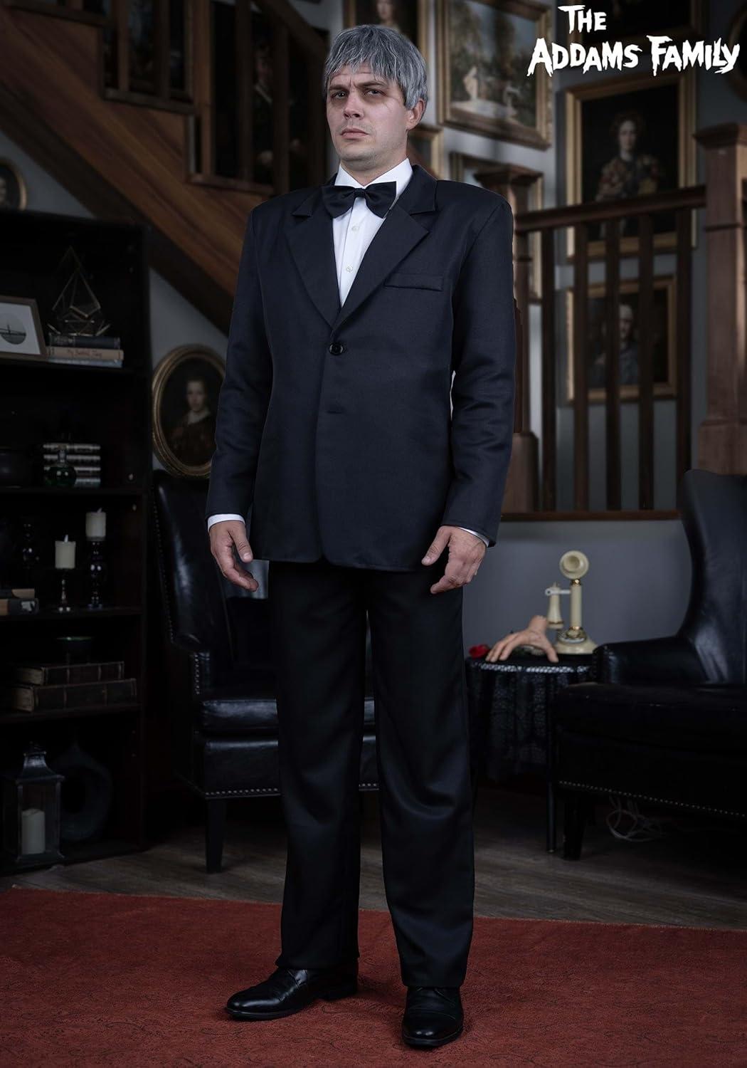 image:imageAdult 1960s Addams Family Lurch Costume Suit with Blazer Pants Bowtie amp Wig Creepy Halloween Outfit for Men
