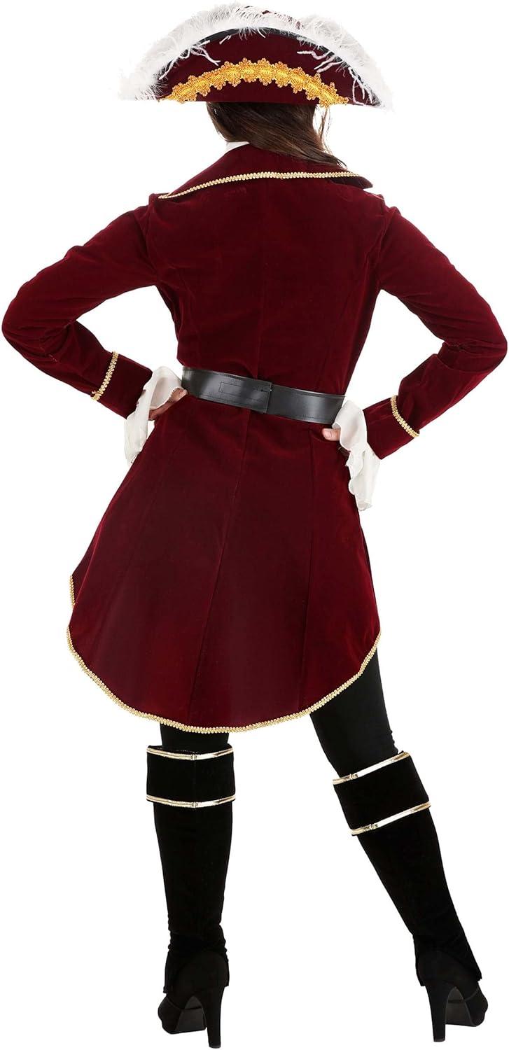 image:imageAdult Captain Hook Costume Womens Neverland Fancy Maroon Pirate Halloween OutfitCostume