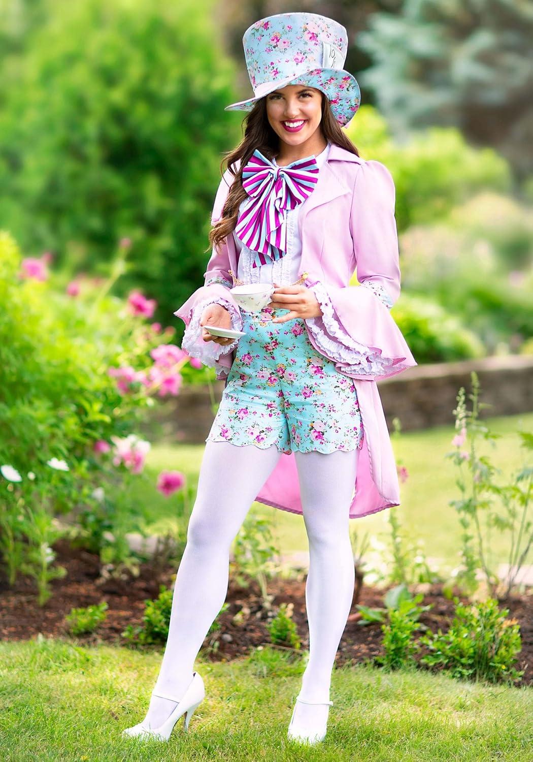 image:imageAdult Pretty Mad Hatter Costume Womens Alice in Wonderland Costume Pink Mad HatterCostume