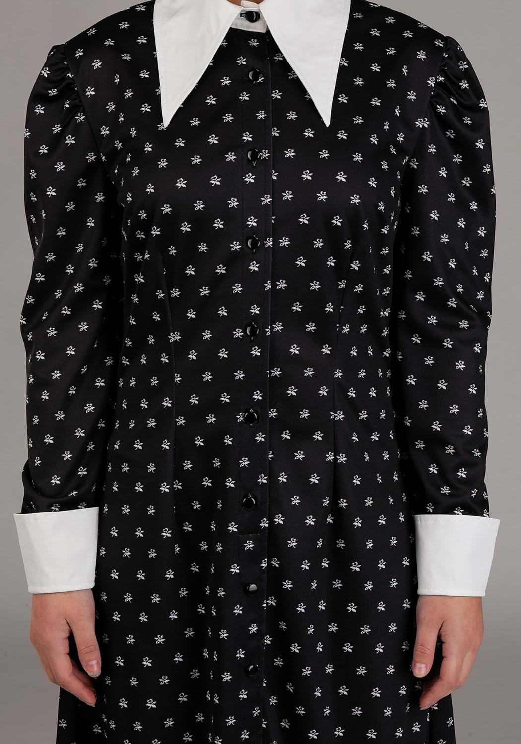 image:imageAdult Wednesday Addams Polka Dot Costume for Women Halloween Party Outfit Gothic Movie amp TV Show Character Dress