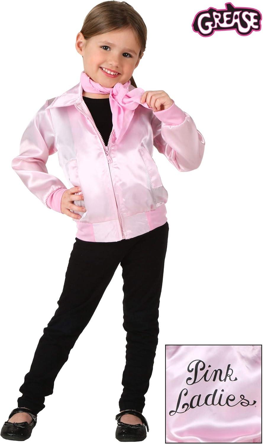 image:imageFun Costumes Grease Toddlers Pink Ladies Jacket Costume Retro 1950s Greaser Satin Sweatshirt Halloween Outfit