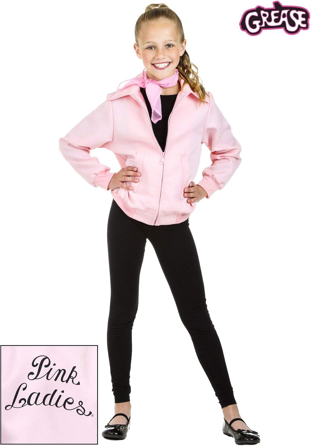 image:imageFun Costumes Kids Grease Jacket Costume Child Deluxe Pink Ladies Jacket Pink XLargeXLarge