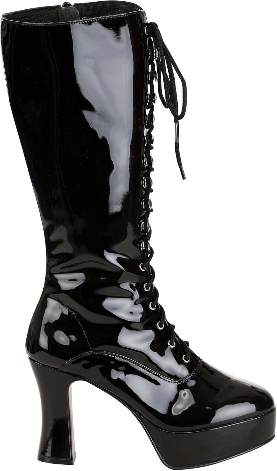 image:imageFun Costumes Womens Sexy Black Faux Leather Knee High Boots Size 8Size 10