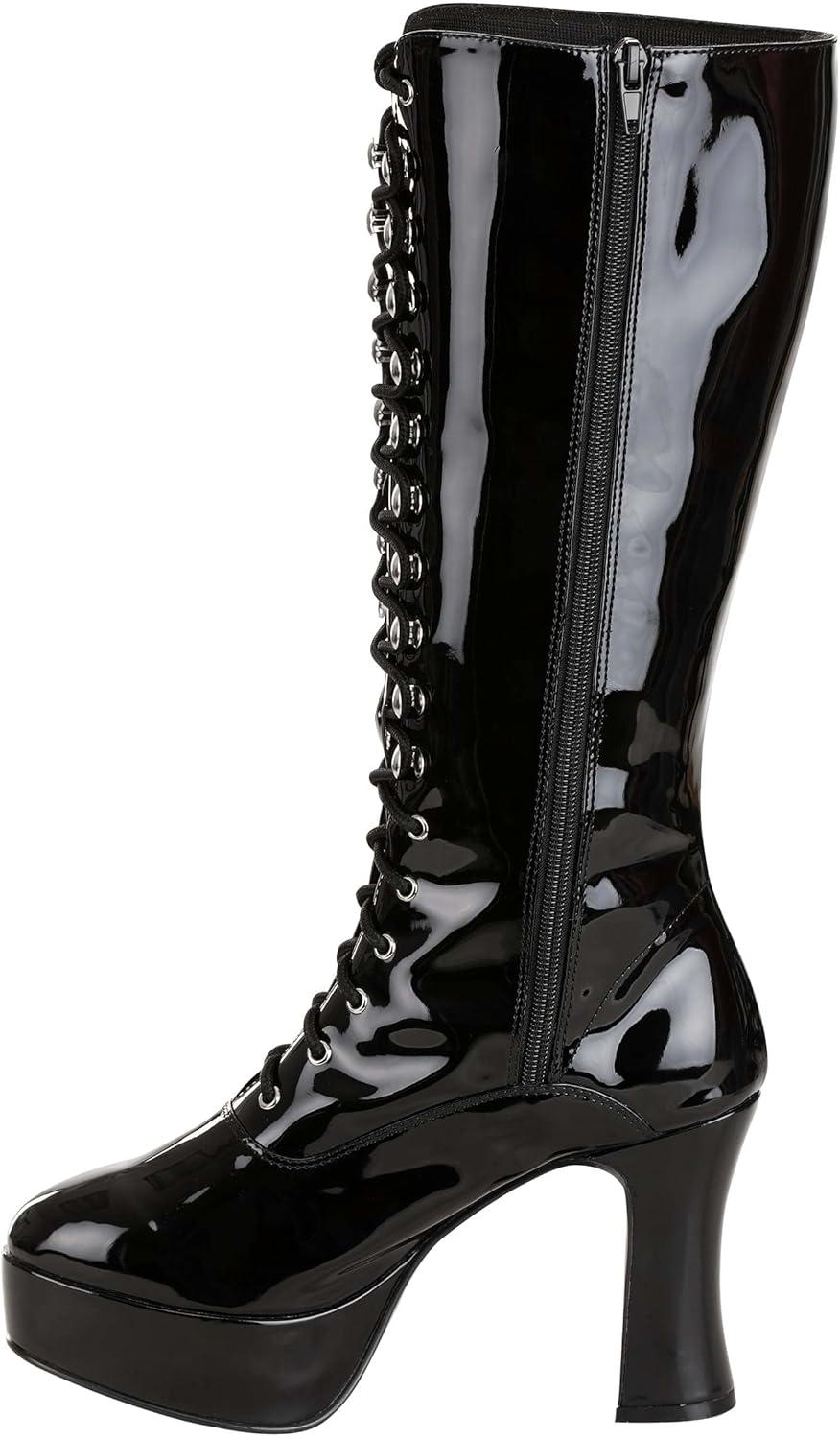 image:imageFun Costumes Womens Sexy Black Faux Leather Knee High Boots Size 8Size 6