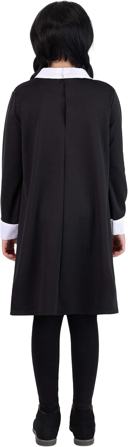 image:imageGirls Addams Family Wednesday Costume Black Dress with White Collar and Cuffs Classic TV Character Outfit