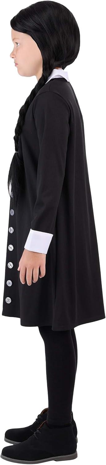 image:imageGirls Addams Family Wednesday Costume Black Dress with White Collar and Cuffs Classic TV Character Outfit