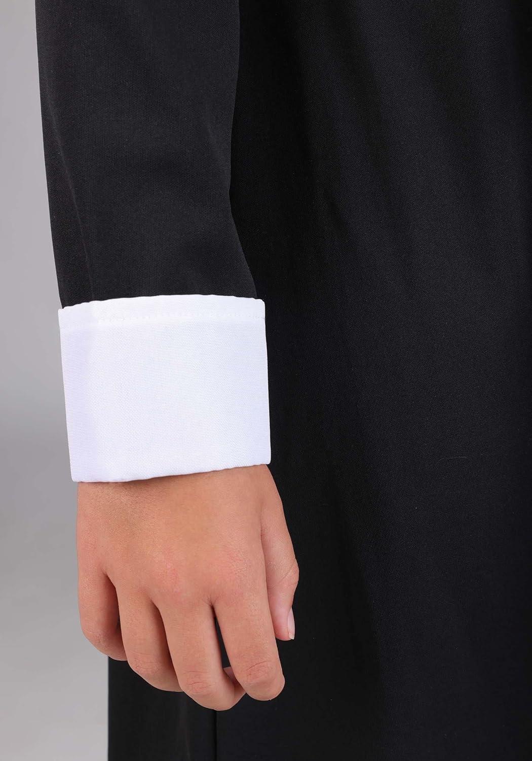 image:imageGirls Addams Family Wednesday Costume Black Dress with White Collar and Cuffs Classic TV Character Outfit