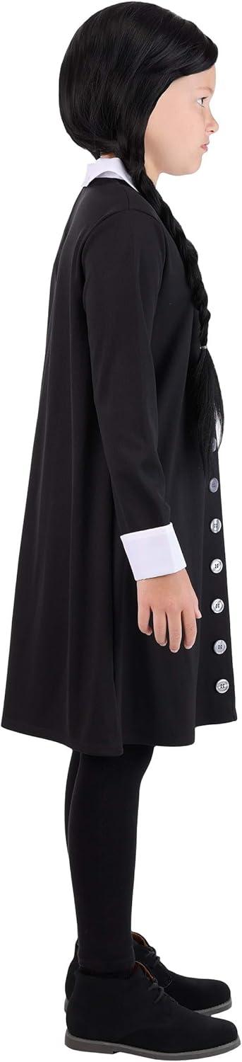 image:imageGirls Addams Family Wednesday Costume Black Dress with White Collar and Cuffs Classic TV Character Outfit