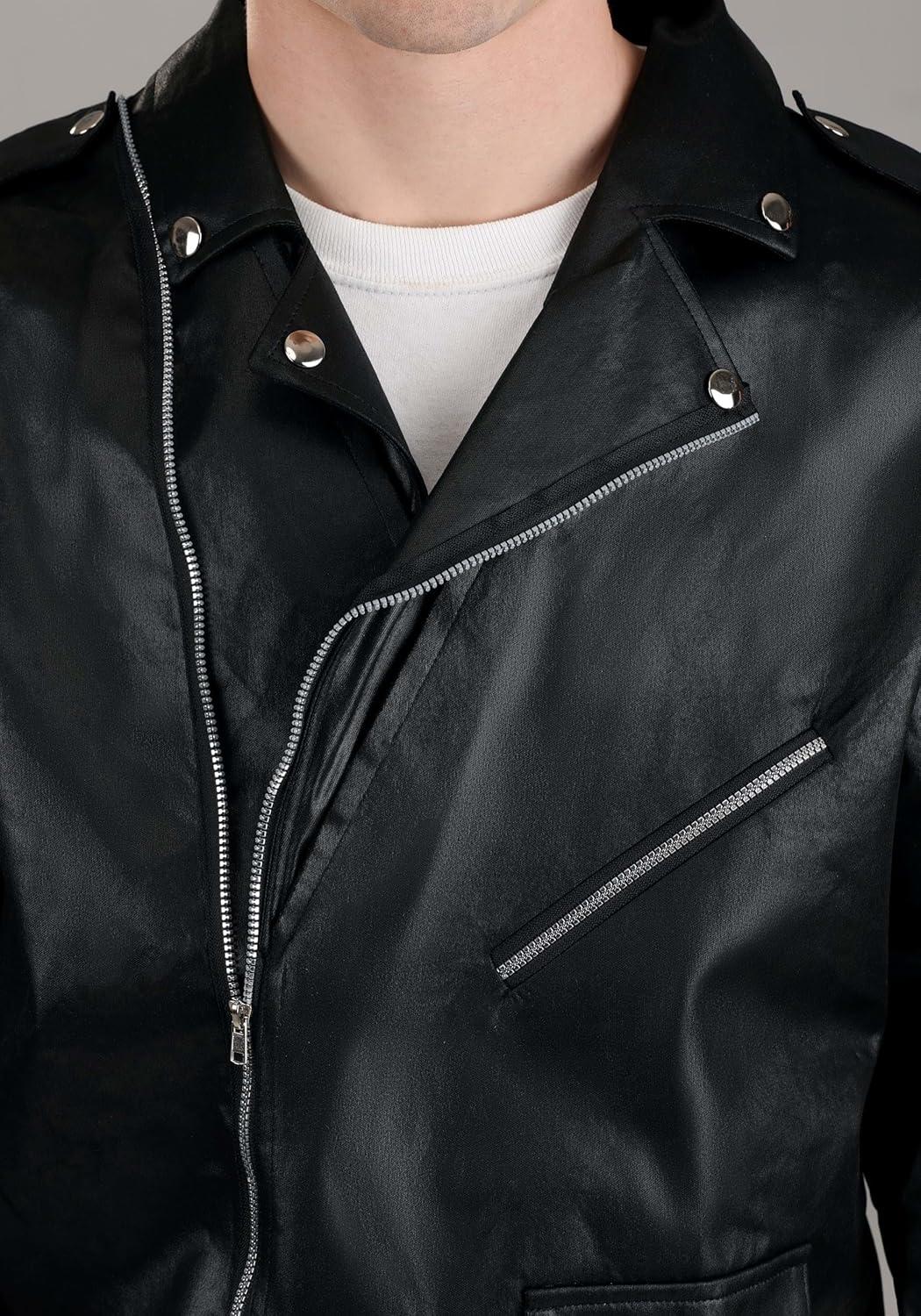 image:imageMens Grease Black TBirds Jacket with Logo Adult Danny Zuko Thunderbirds Costume Jacket for Halloween amp Themed Parties