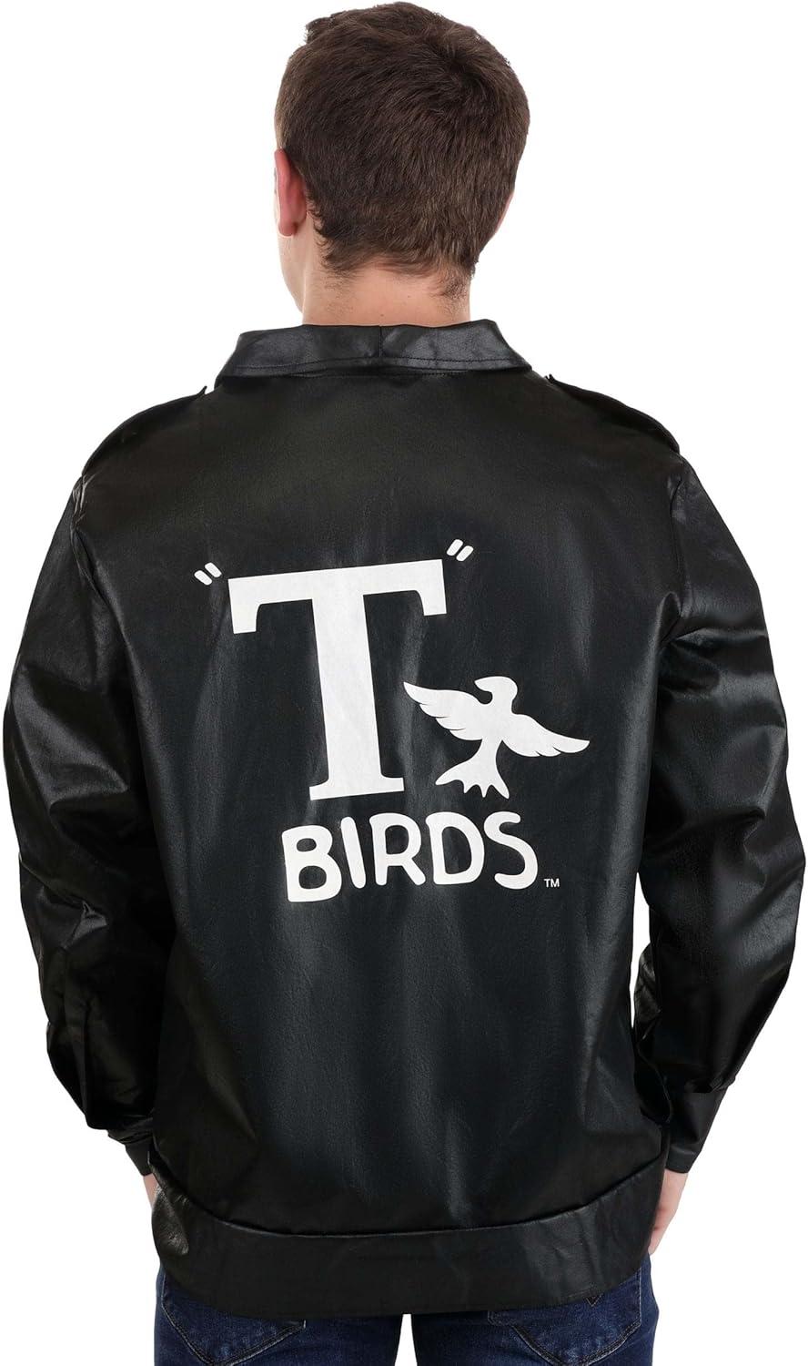 image:imageMens Grease Black TBirds Jacket with Logo Adult Danny Zuko Thunderbirds Costume Jacket for Halloween amp Themed Parties