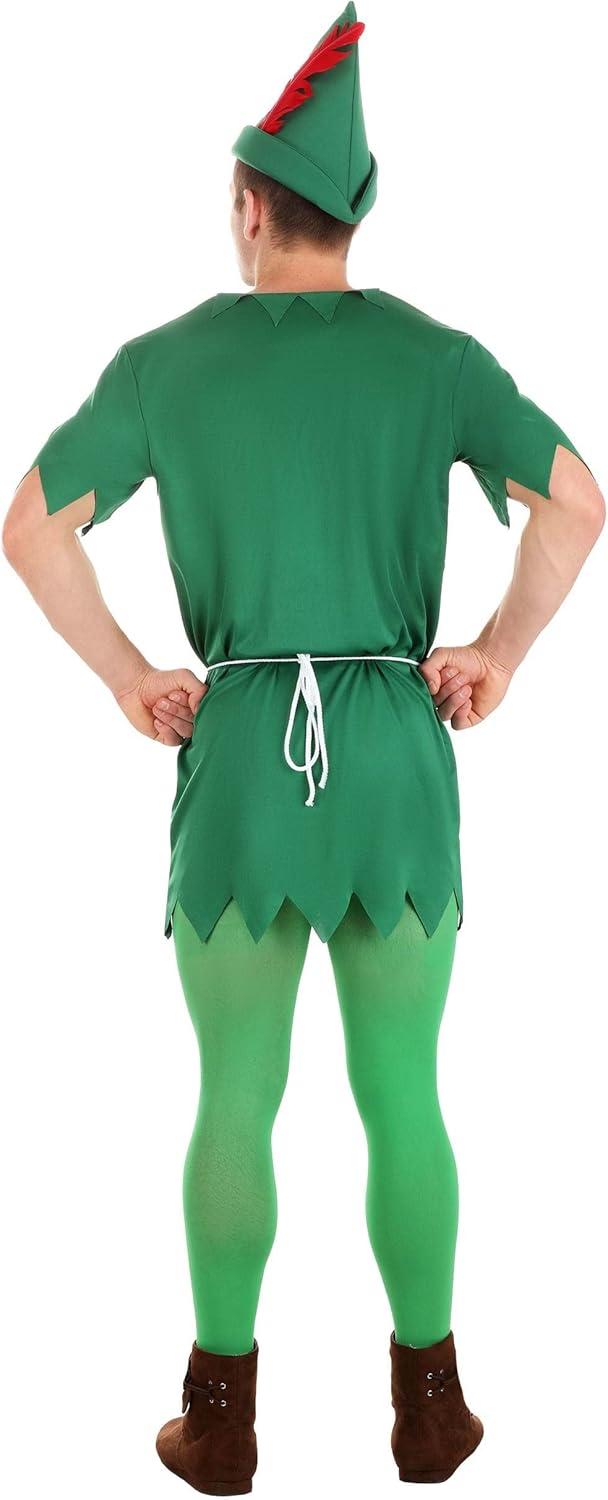 image:imageMens Storybook Peter Pan Costume Leader Of The Lost Boys Outfit With Tunic Tights Bycocket Style Hat And A Tie Cord BeltMedium