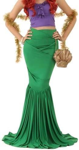 image:imageMermaid Dress Costume for Women Adult Sea Princess Outfit with Tail Skirt and Starfish Hair ClipMermaid Dress Costume