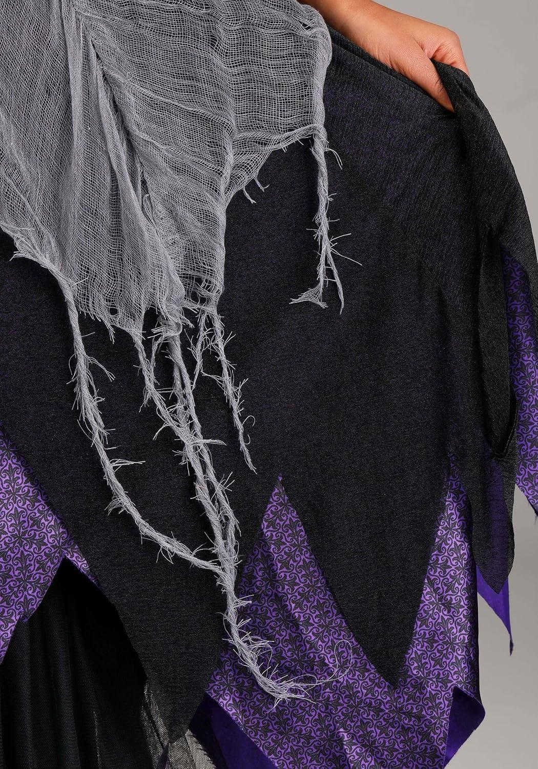 image:imageMidnight Purple Witch Womens Costume AnkleLength Gown Tattered Sleeves Cheesecloth Skirt Witch Hat
