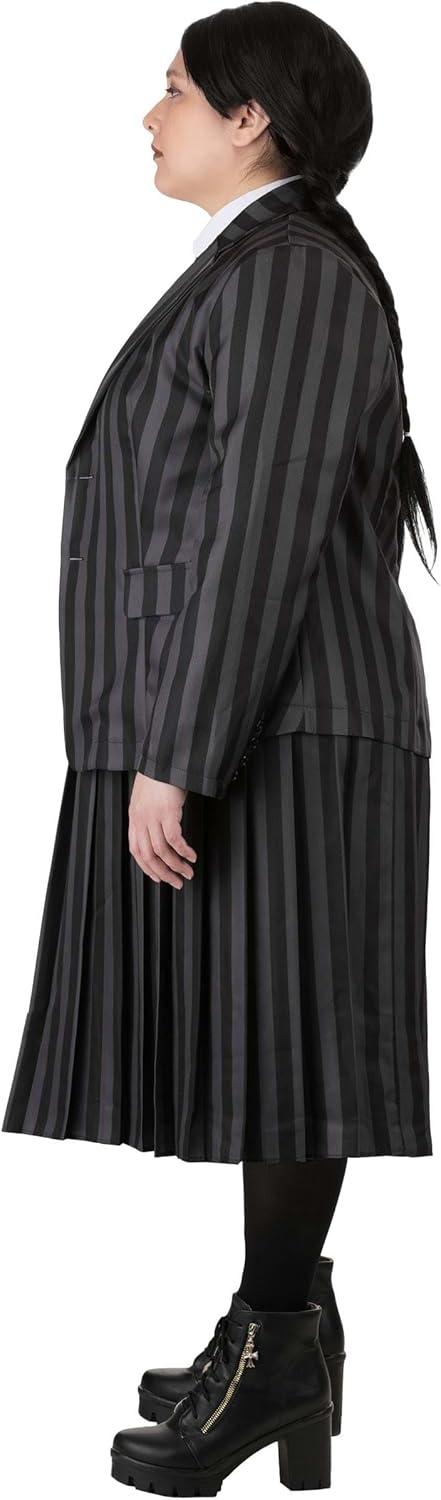 image:imageNevermore Academy Wednesday Addams Costume for Plus Size Women with Blazer and Accessories Halloween Uniform Outfit