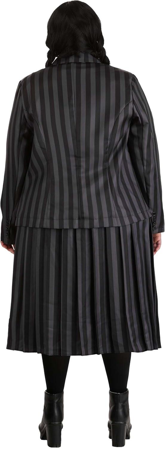image:imageNevermore Academy Wednesday Addams Costume for Plus Size Women with Blazer and Accessories Halloween Uniform Outfit