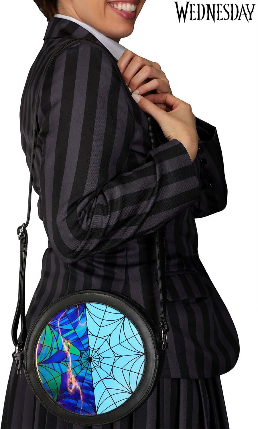 image:imageNevermore Academy Wednesday Dorm Purse Crossbody Handbag Shoulder Bag Official Wednesday Addams Costume Accessory