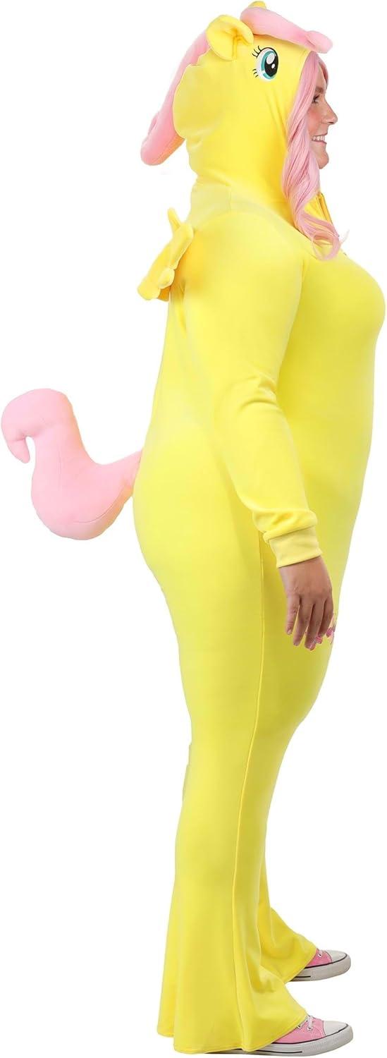 image:imagePlus Size My Little Pony Fluttershy Costume for Women Includes Jumpsuit with Attached Hood Tail Mane and Wings
