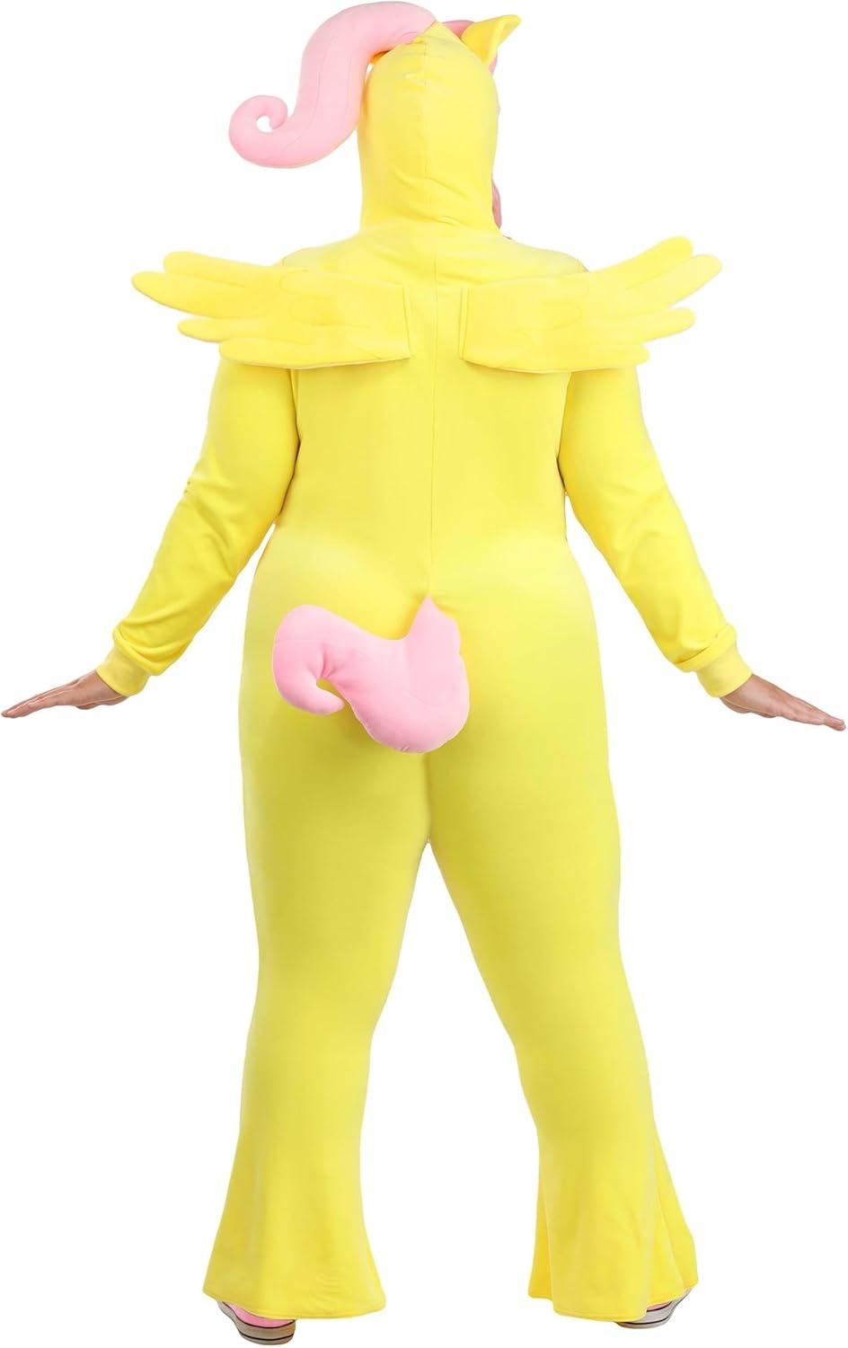 image:imagePlus Size My Little Pony Fluttershy Costume for Women Includes Jumpsuit with Attached Hood Tail Mane and Wings