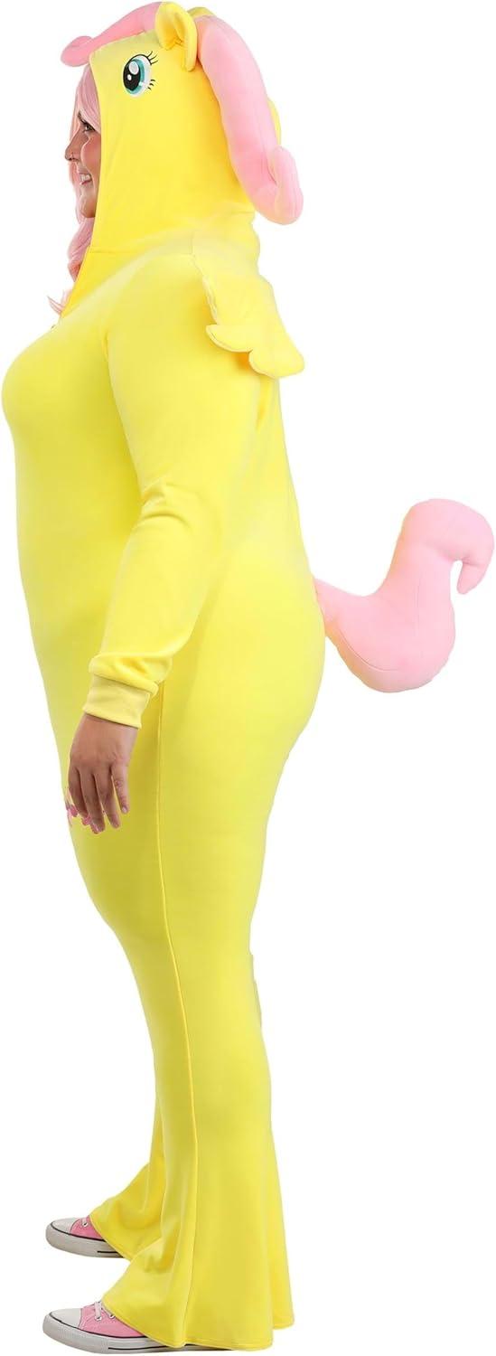 image:imagePlus Size My Little Pony Fluttershy Costume for Women Includes Jumpsuit with Attached Hood Tail Mane and Wings