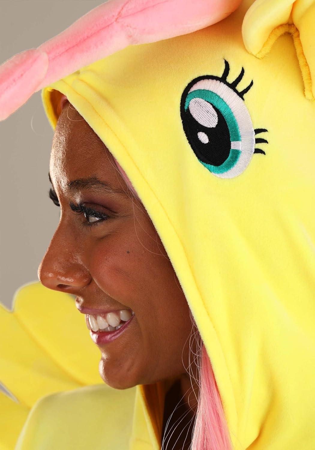 image:imagePlus Size My Little Pony Fluttershy Costume for Women Includes Jumpsuit with Attached Hood Tail Mane and Wings