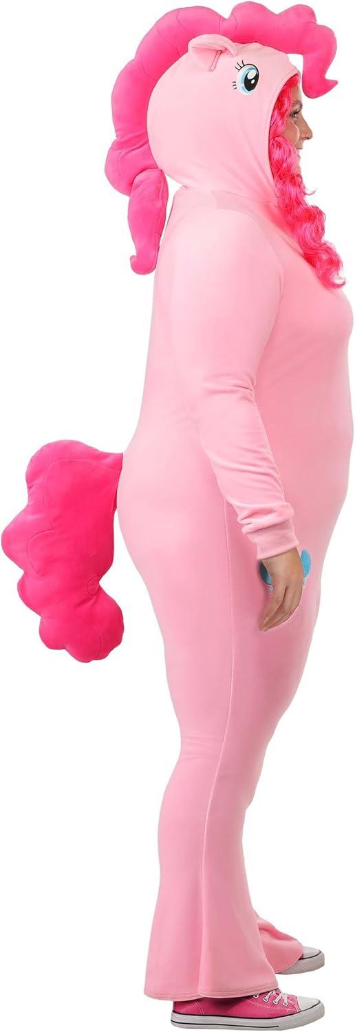 image:imagePlus Size My Little Pony Pinkie Pie Costume for Women Includes Jumpsuit with Attached Hood Mane Tail and Cutie Mark