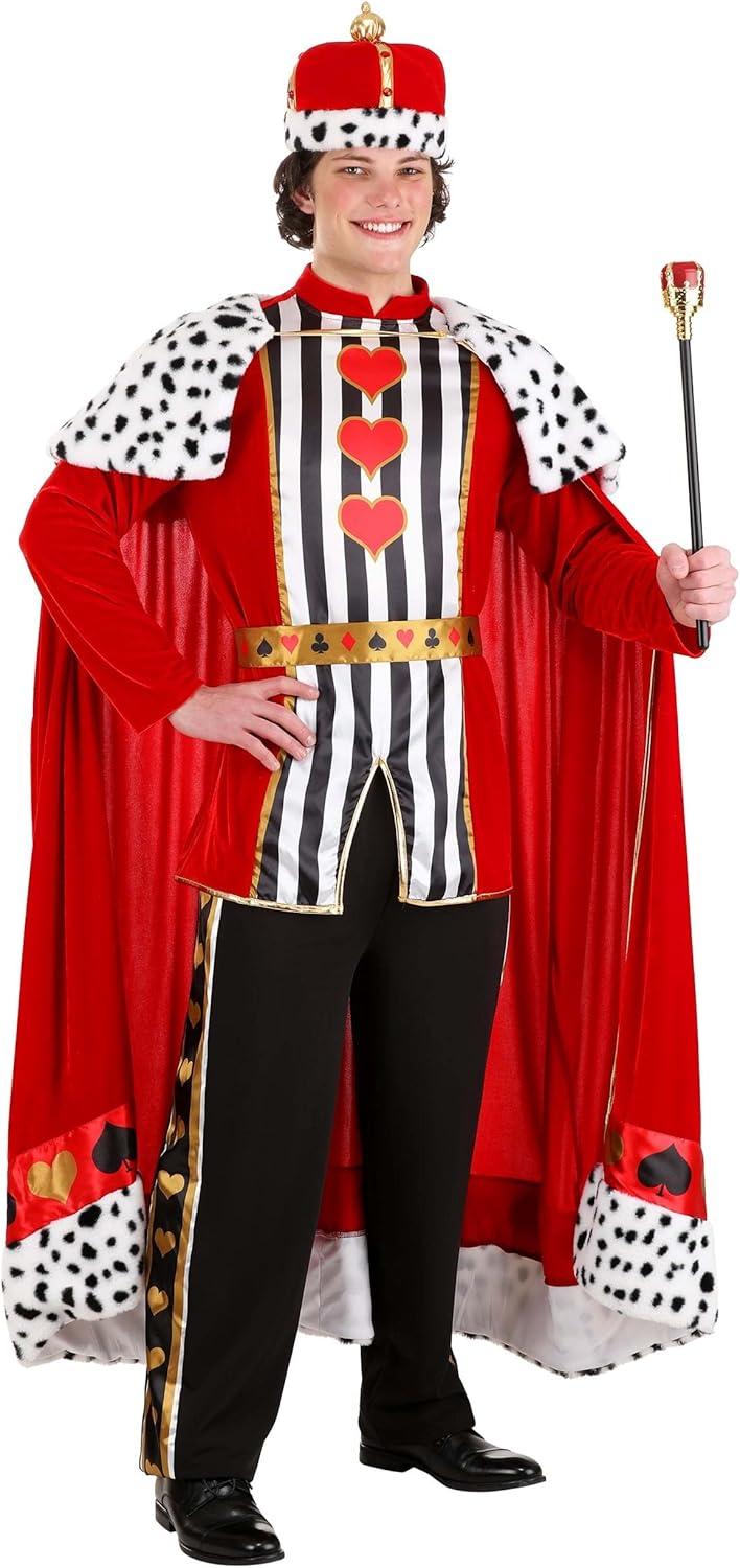 image:imagePremium Mens King of Hearts Costume Stretch Velvet Tunic and Pants