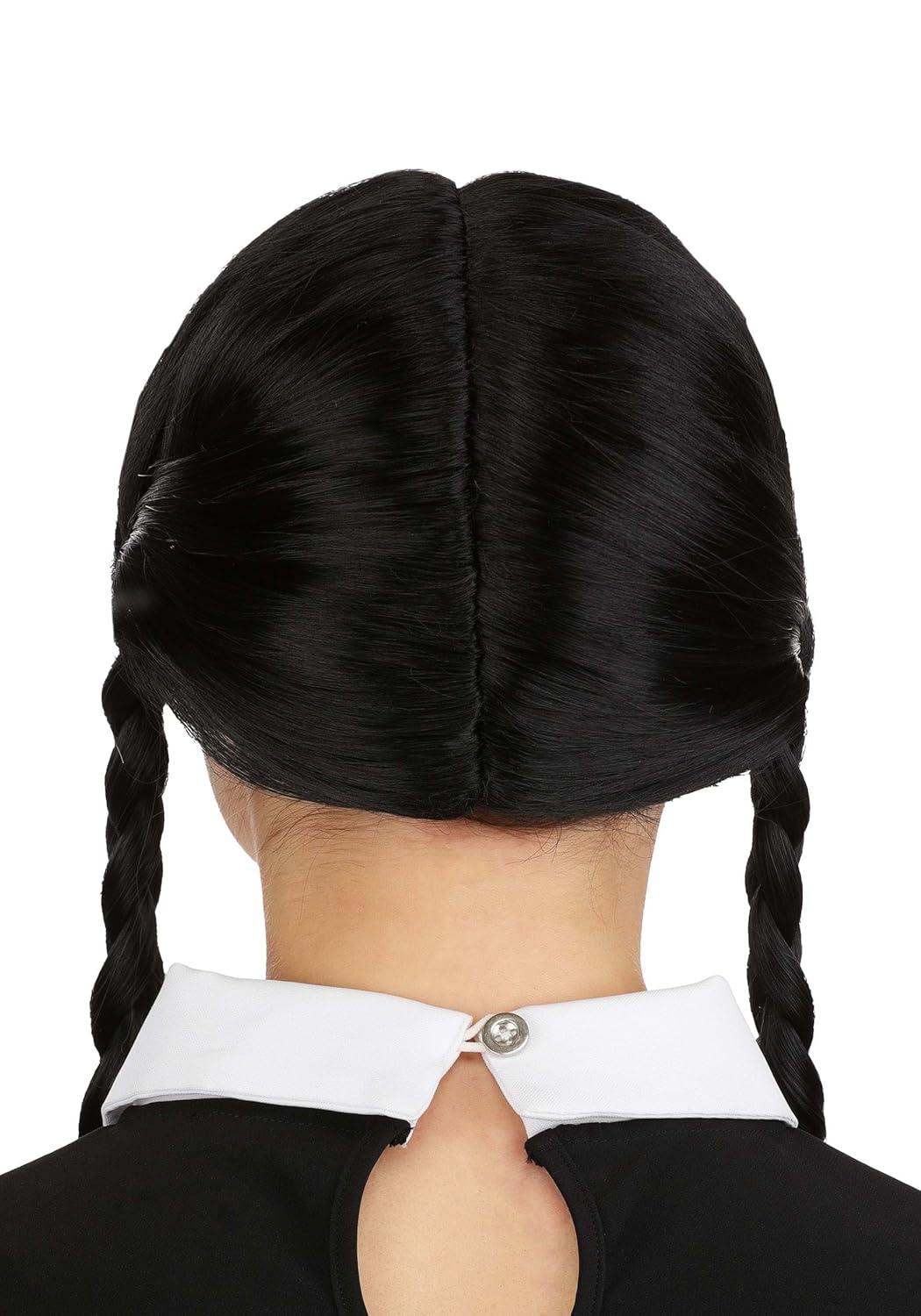 image:imageWomens 1960s Wednesday Costume Wig with Braids amp Mesh Cap One Size Fits Most Adults Officially Licensed StandardStandard