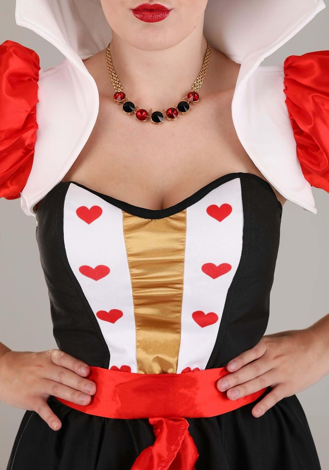 image:imageWomens Flirty Queen of Hearts Costume Corset Shrug Jacket and Skirt Adult Outfit for Halloween Costume and RoleplayCostume