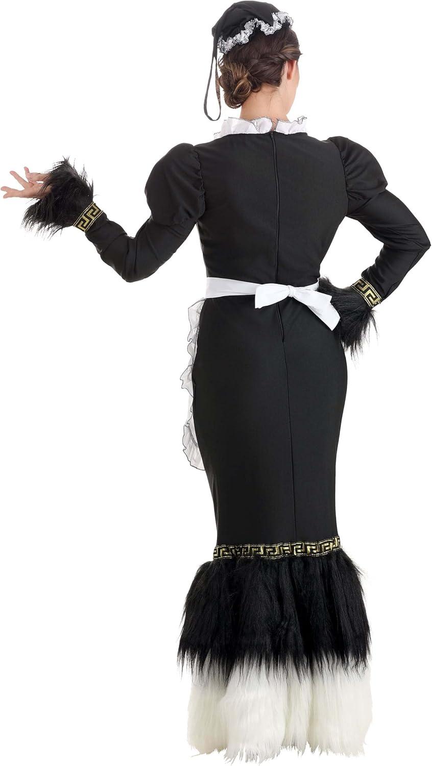 image:imageWomens French Feather Duster Halloween Costume Classic French Maid Uniform with Dress Apron amp Hat for Themed EventsBundle W Duster
