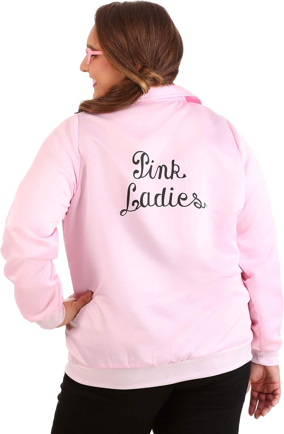 image:imageWomens Plus Size Grease Pink Ladies Costume Jacket With Scarf Iconic Movie Outfit AccessoryCostume